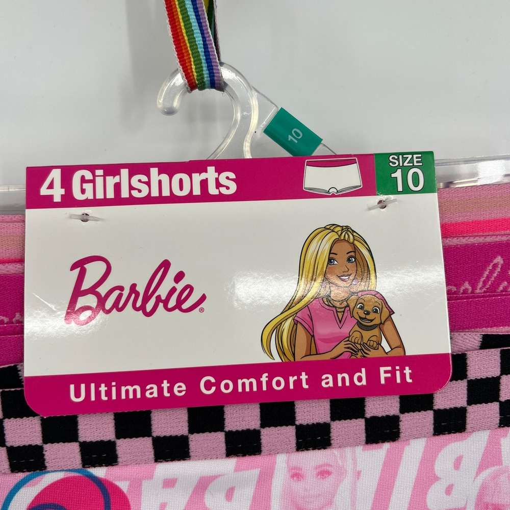 Barbie 4pk girlshorts handcraft athletic underwear pink boy shorts undies 10 - Picture 3 of 8
